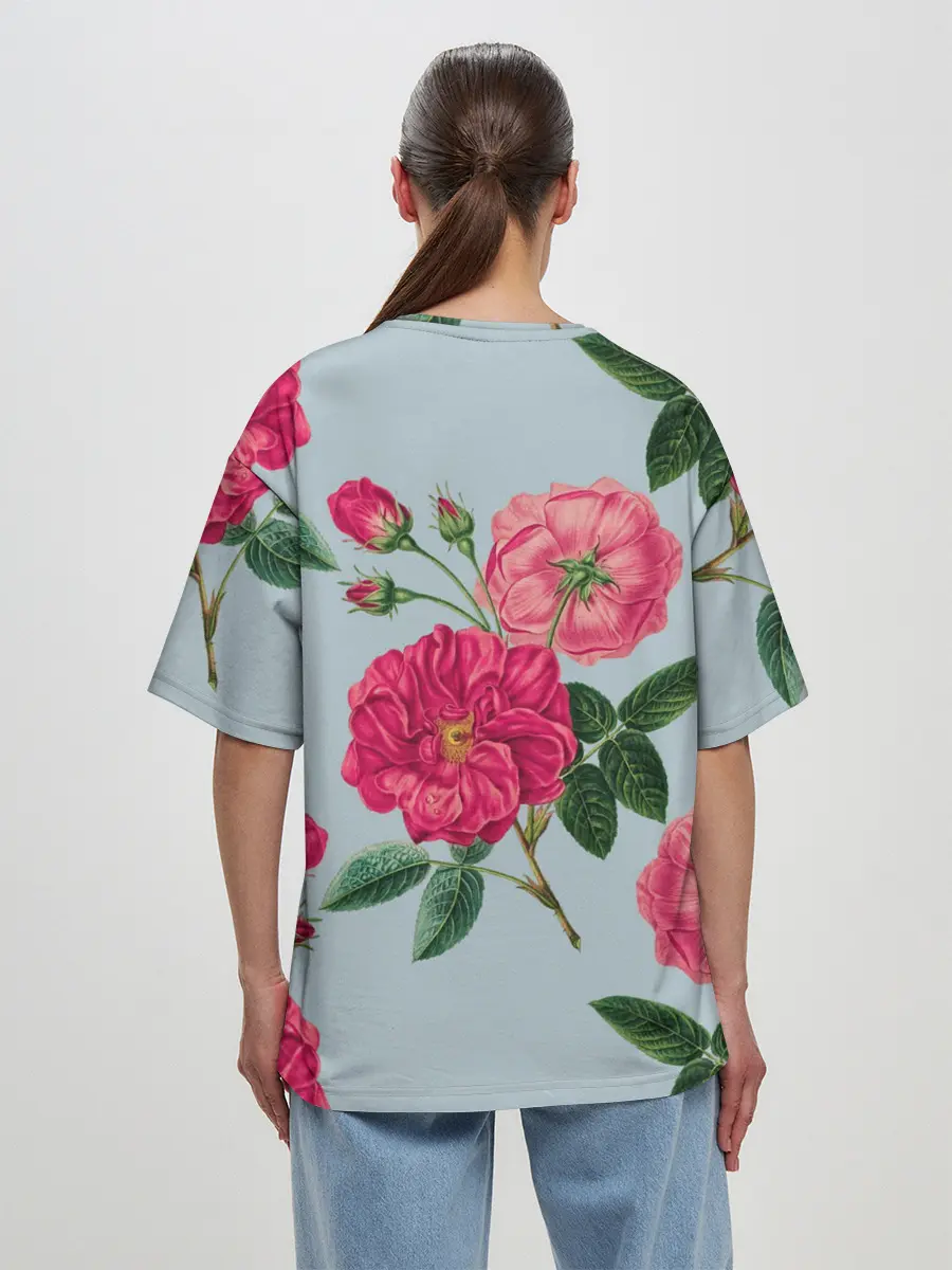 Женская футболка оверсайз / Чайная роза