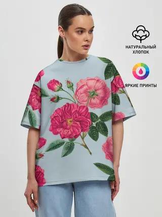 Женская футболка оверсайз / Чайная роза
