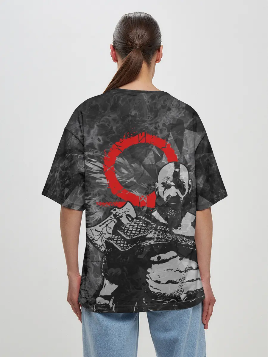 Женская футболка оверсайз / GOD OF WAR : KRATOS