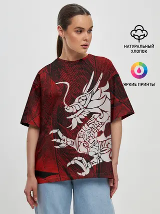 Женская футболка оверсайз / Chinese Dragon