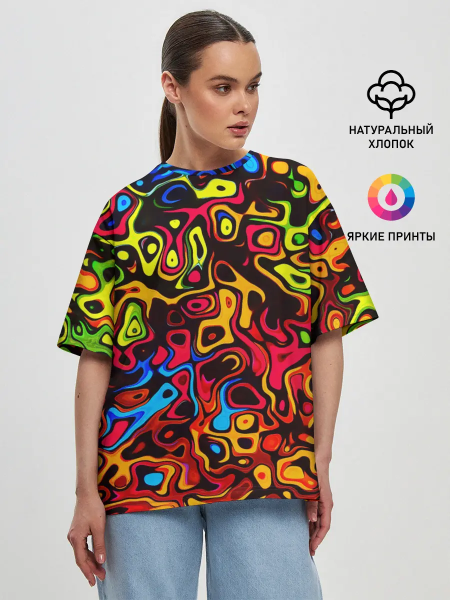 Женская футболка оверсайз / LIQUID