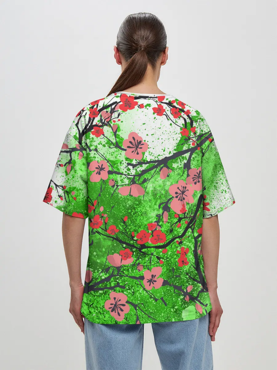 Женская футболка оверсайз / Сакура | Sakura