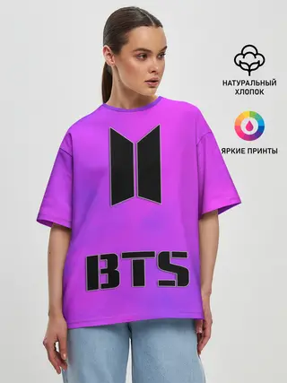 Женская футболка оверсайз / BTS ЮЖНОКОРЕЙСКИЙ БОЙБЕНД