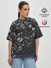 Женская футболка оверсайз / ART SKULL