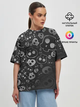 Женская футболка оверсайз / ART SKULL