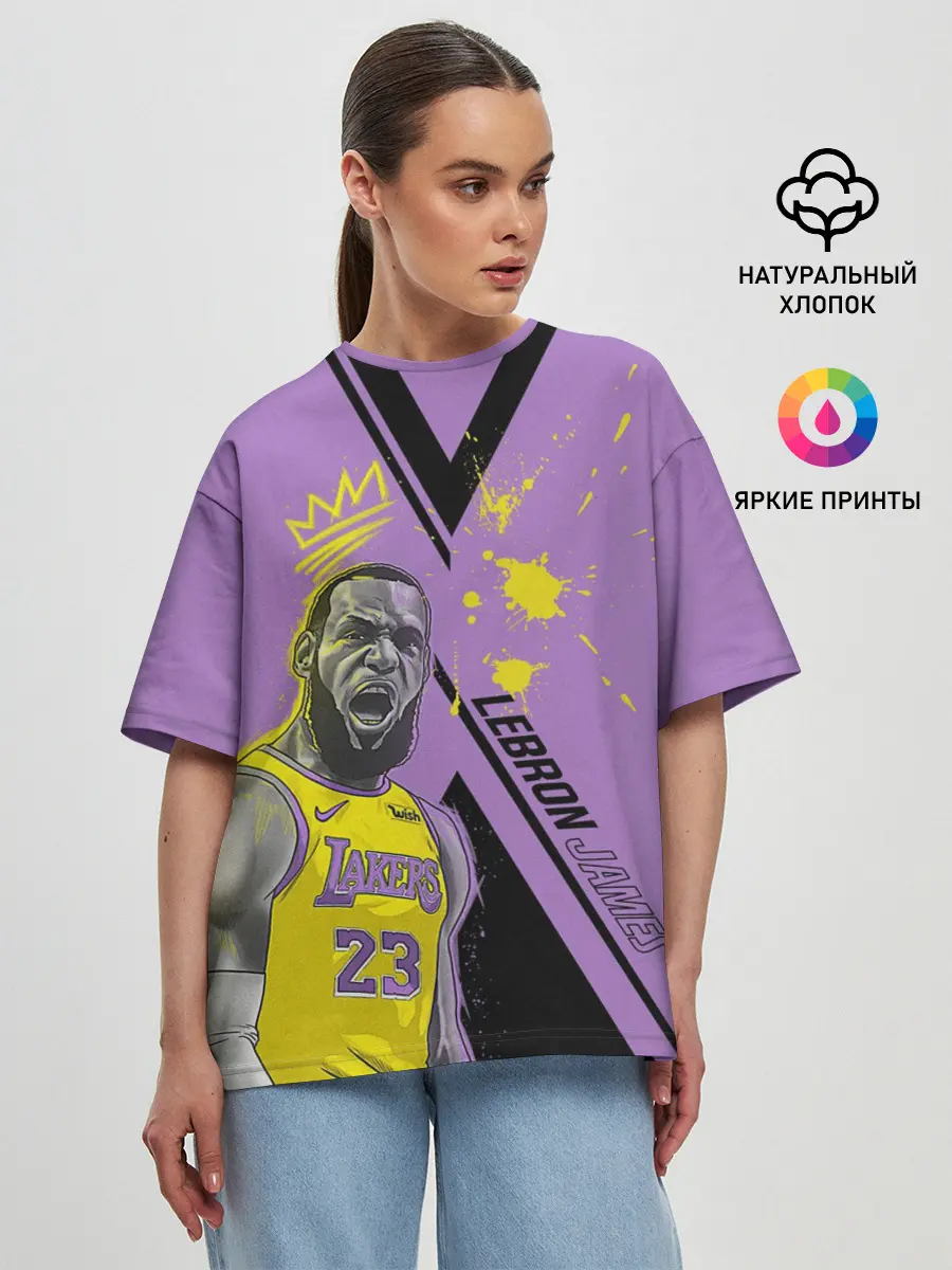 Женская футболка оверсайз / леброн джеймс