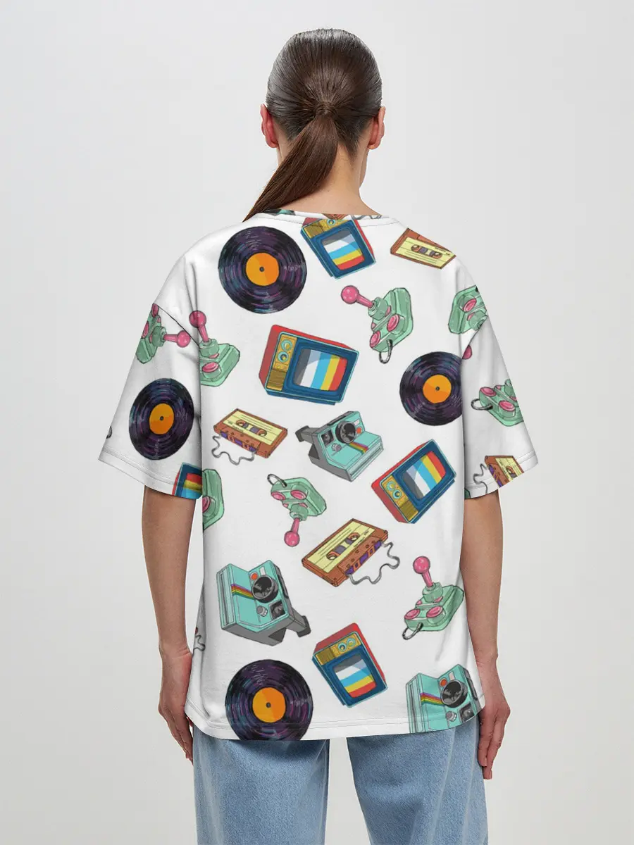 Женская футболка оверсайз / Стиль 80х