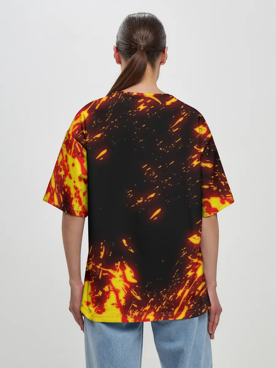 Женская футболка оверсайз / Geometry Dash | Demon