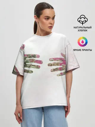 Женская футболка оверсайз / HANDS