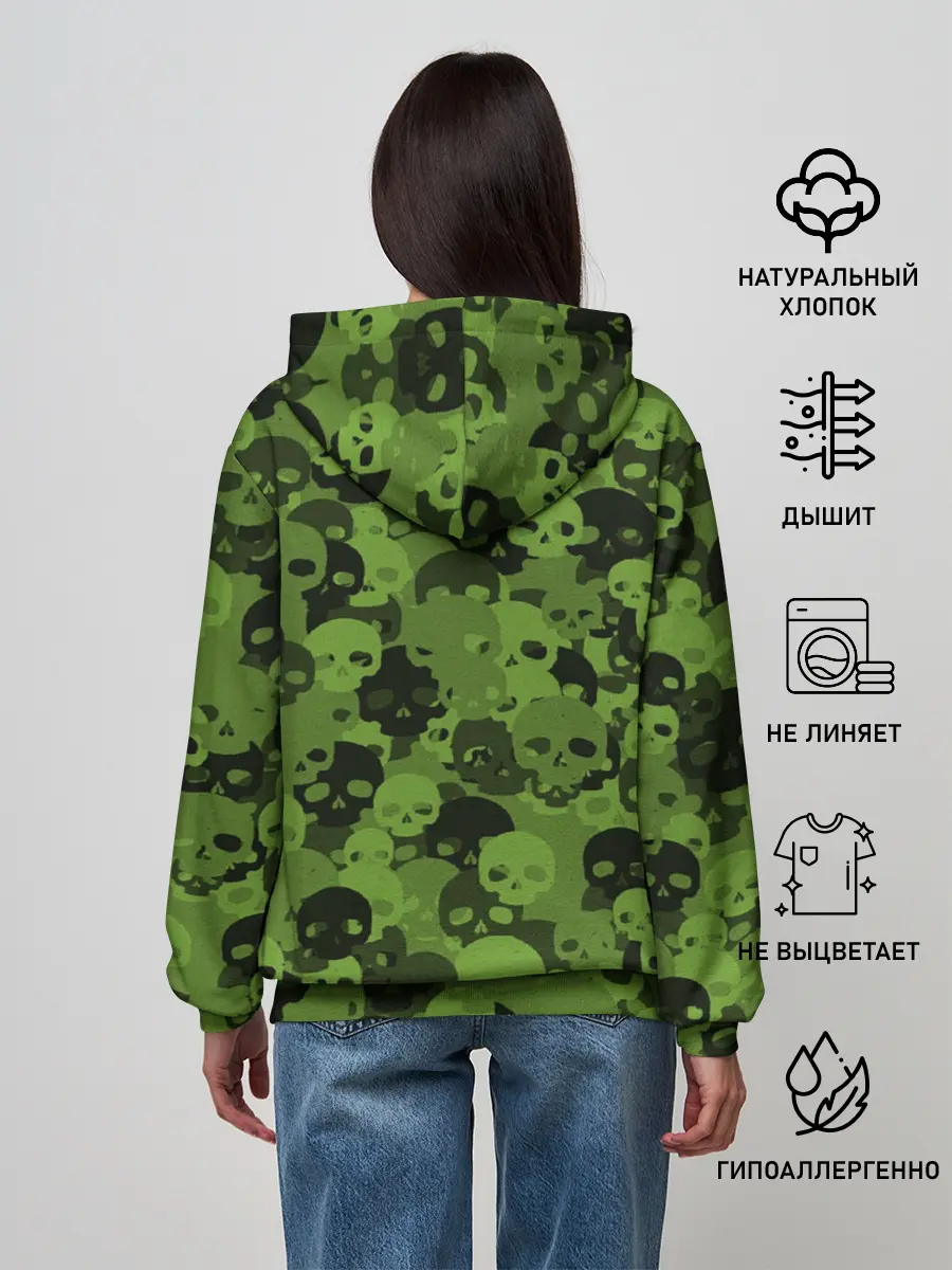 Женское худи / Камуфляж Черепа | Текстура