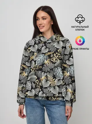 Женское худи / Серебряные листочки