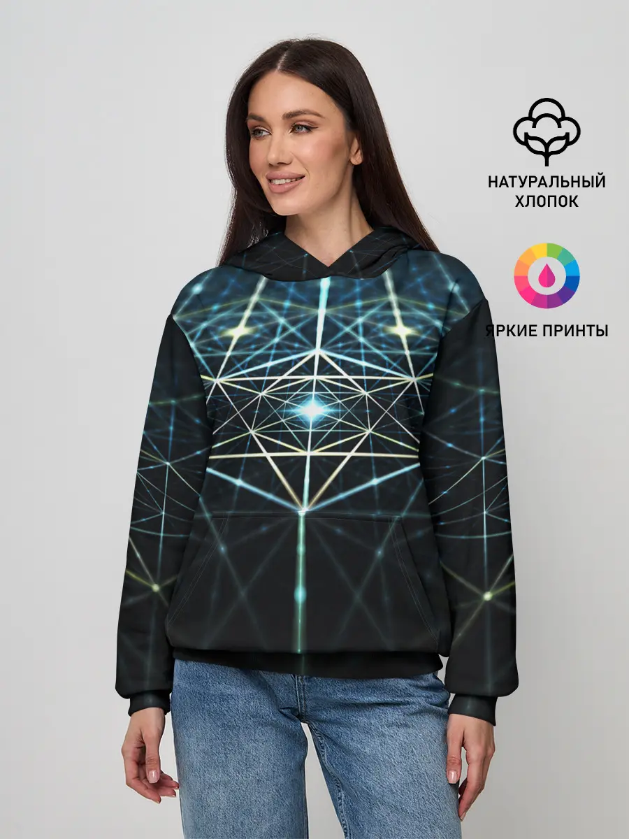 Женское худи / CYBERWORLD ABSTRACT