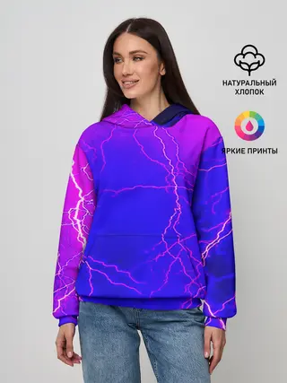 Женское худи / НЕОНОВАЯ МОЛНИЯ
