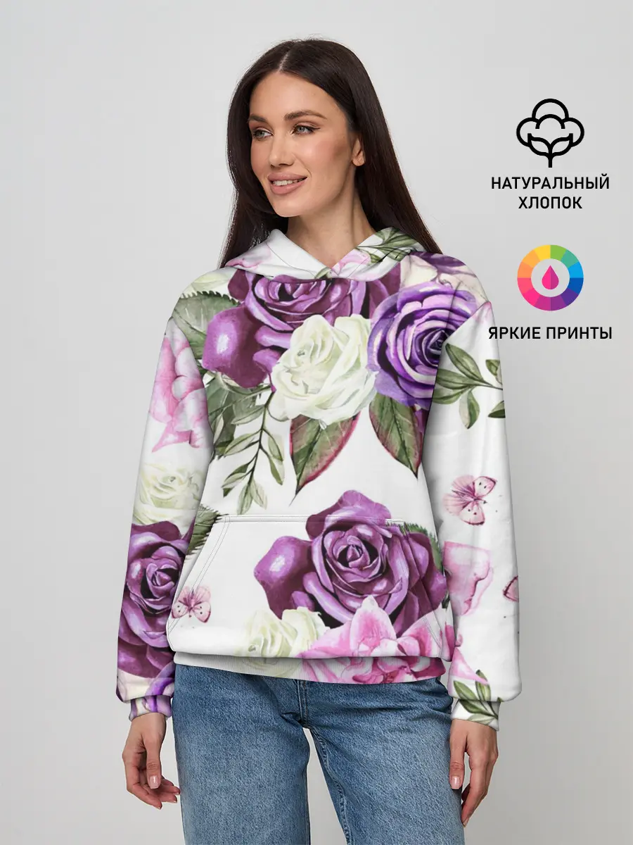 Женское худи / Красивые розы