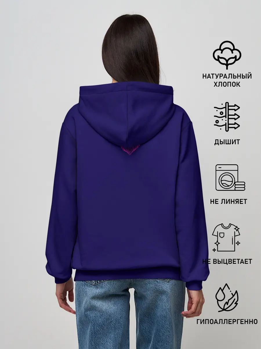 Женское худи / Неоновый лев в очках