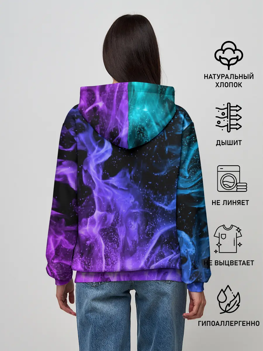 Женское худи / ОГОНЬ НЕОН