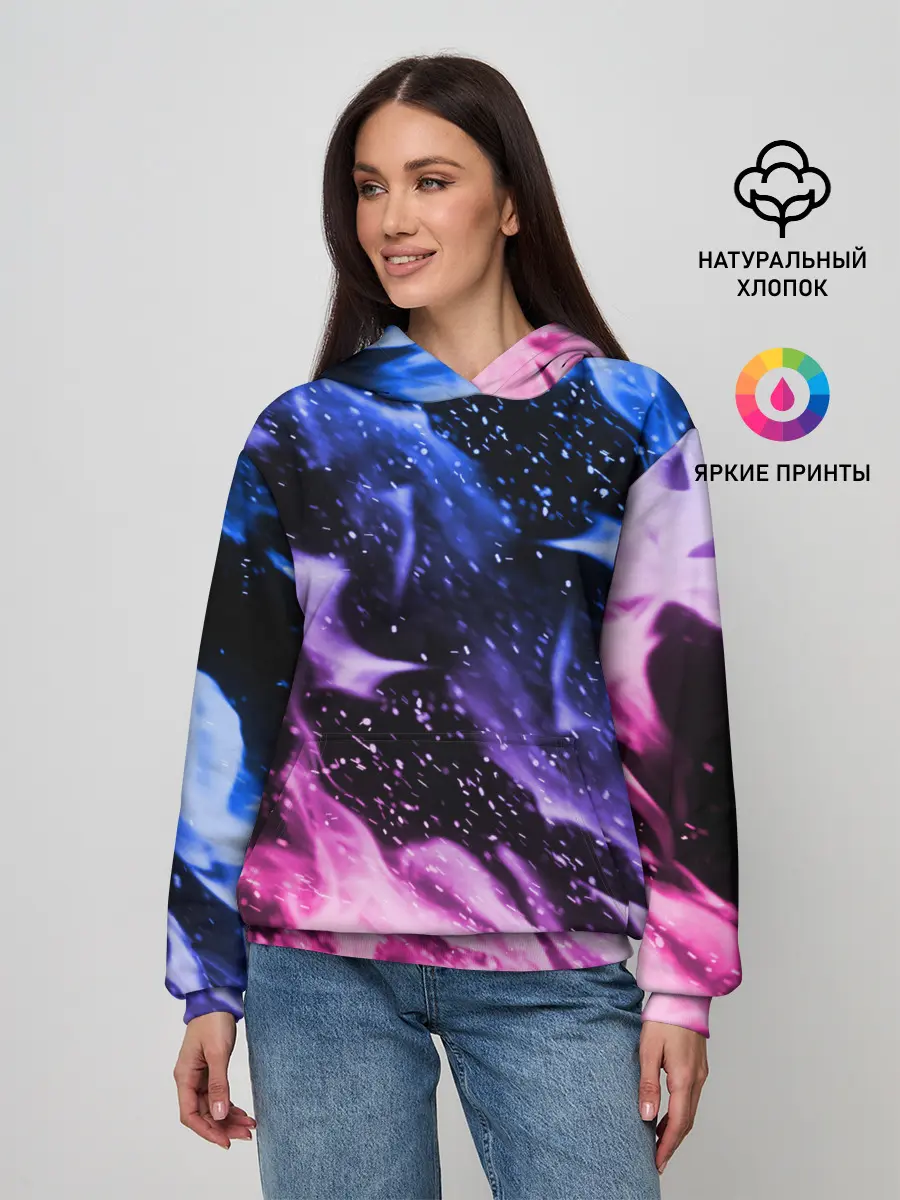 Женское худи / НЕОНОВЫЙ ОГОНЬ | NEON FLAME