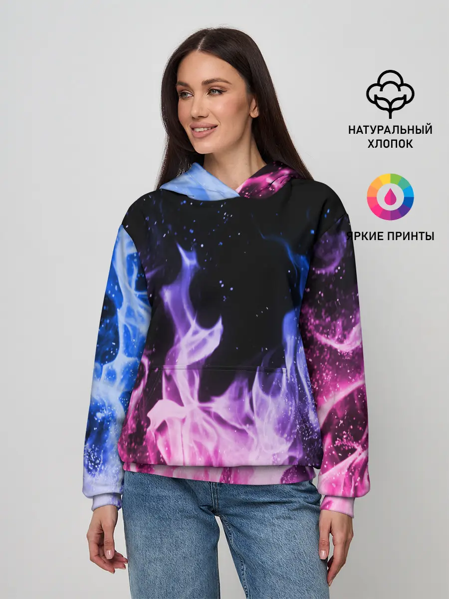 Женское худи / НЕОНОВЫЙ ОГОНЬ