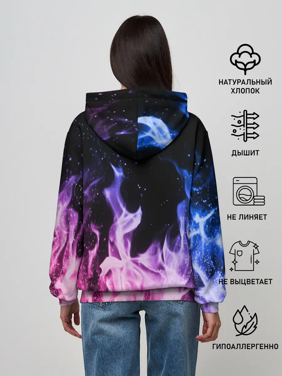 Женское худи / НЕОНОВЫЙ ОГОНЬ