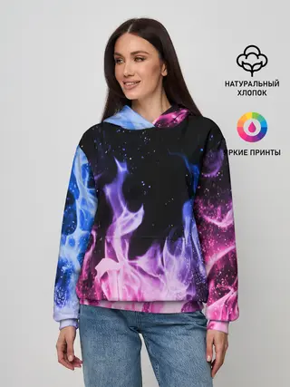 Женское худи / НЕОНОВЫЙ ОГОНЬ