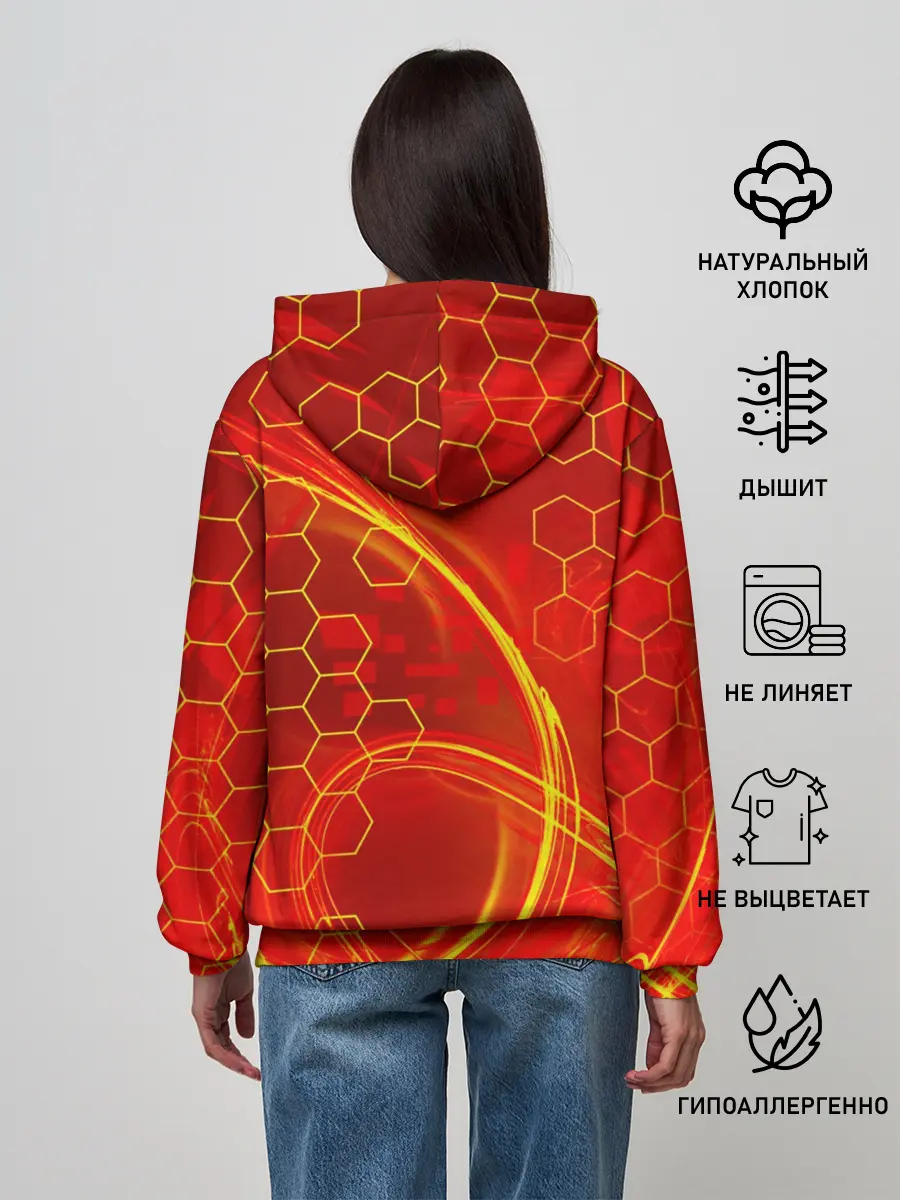 Женское худи / Неоновый Огонь