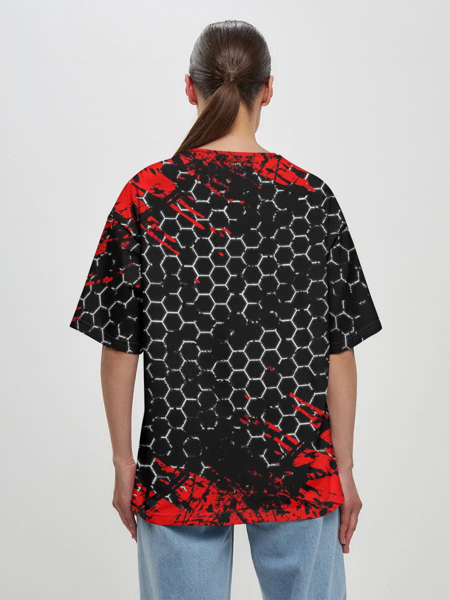 Женская футболка оверсайз / Among Us Impostor Gun