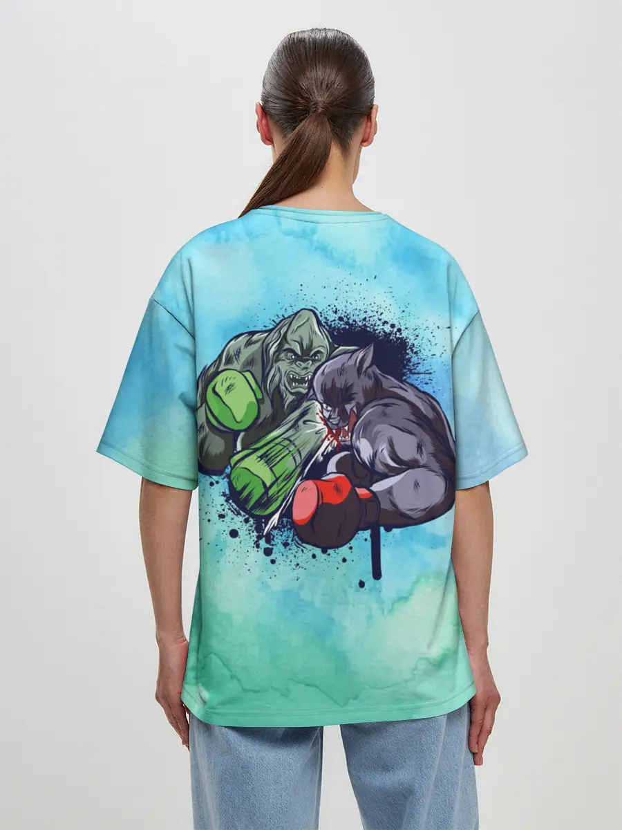 Женская футболка оверсайз / Тайсон против Джонса