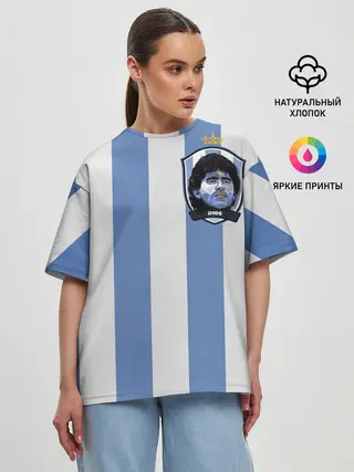 Женская футболка оверсайз / Диего Армандо Марадона D10S