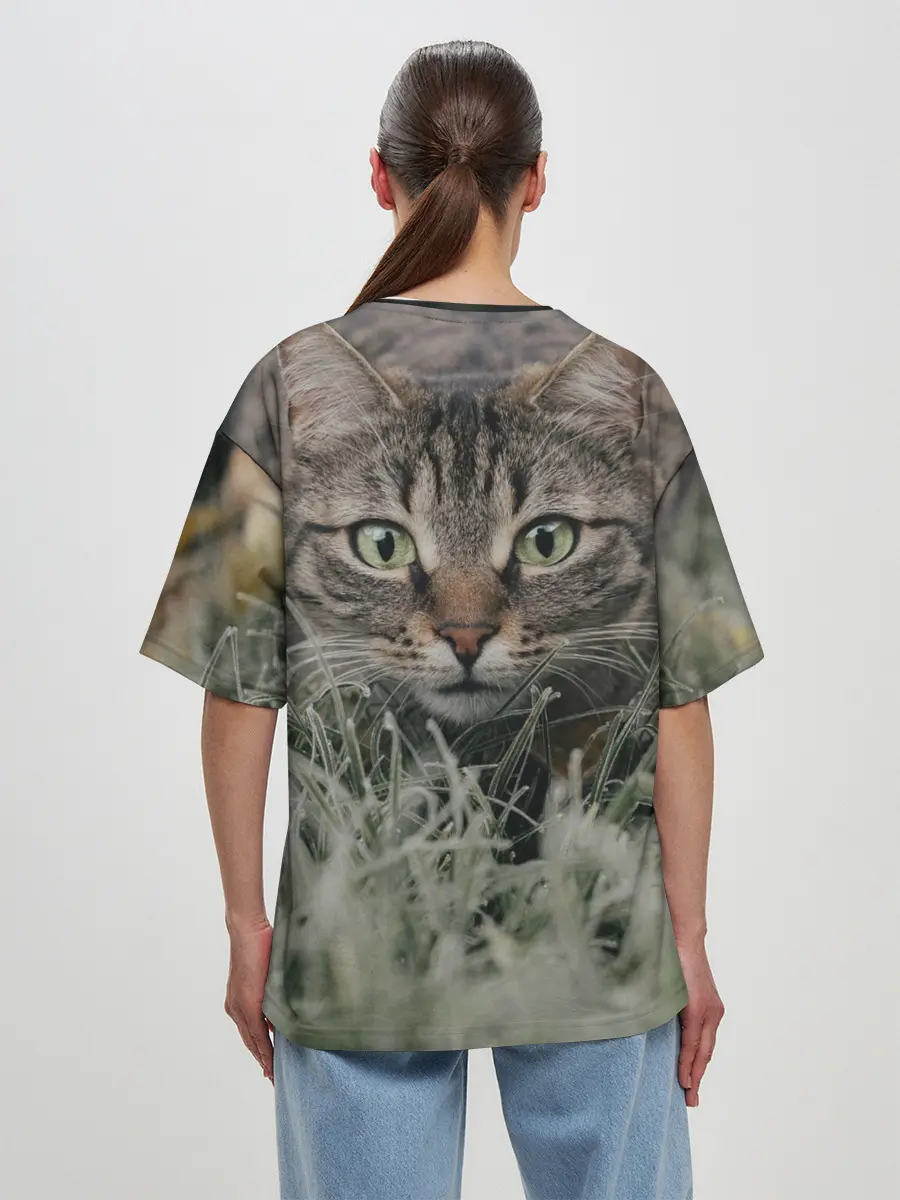 Женская футболка оверсайз / Кошка