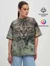 Женская футболка оверсайз / Кошка