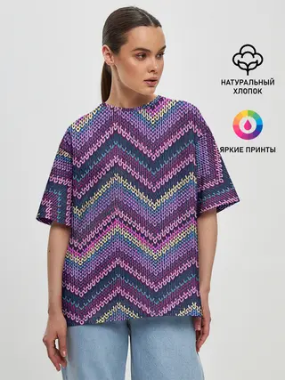 Женская футболка оверсайз / Вязь