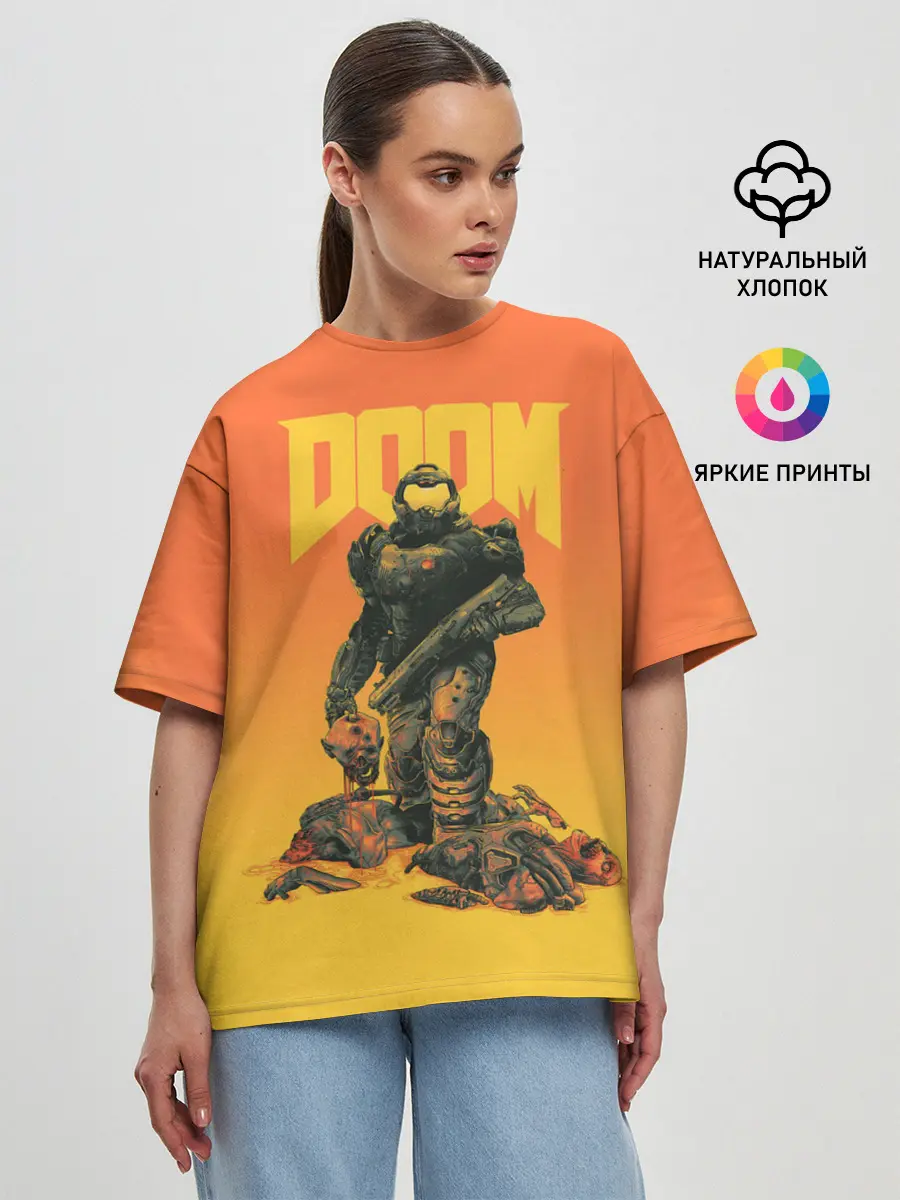 Женская футболка оверсайз / Doom