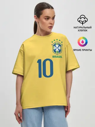 Женская футболка оверсайз / СБОРНАЯ БРАЗИЛИИ ПЕЛЕ