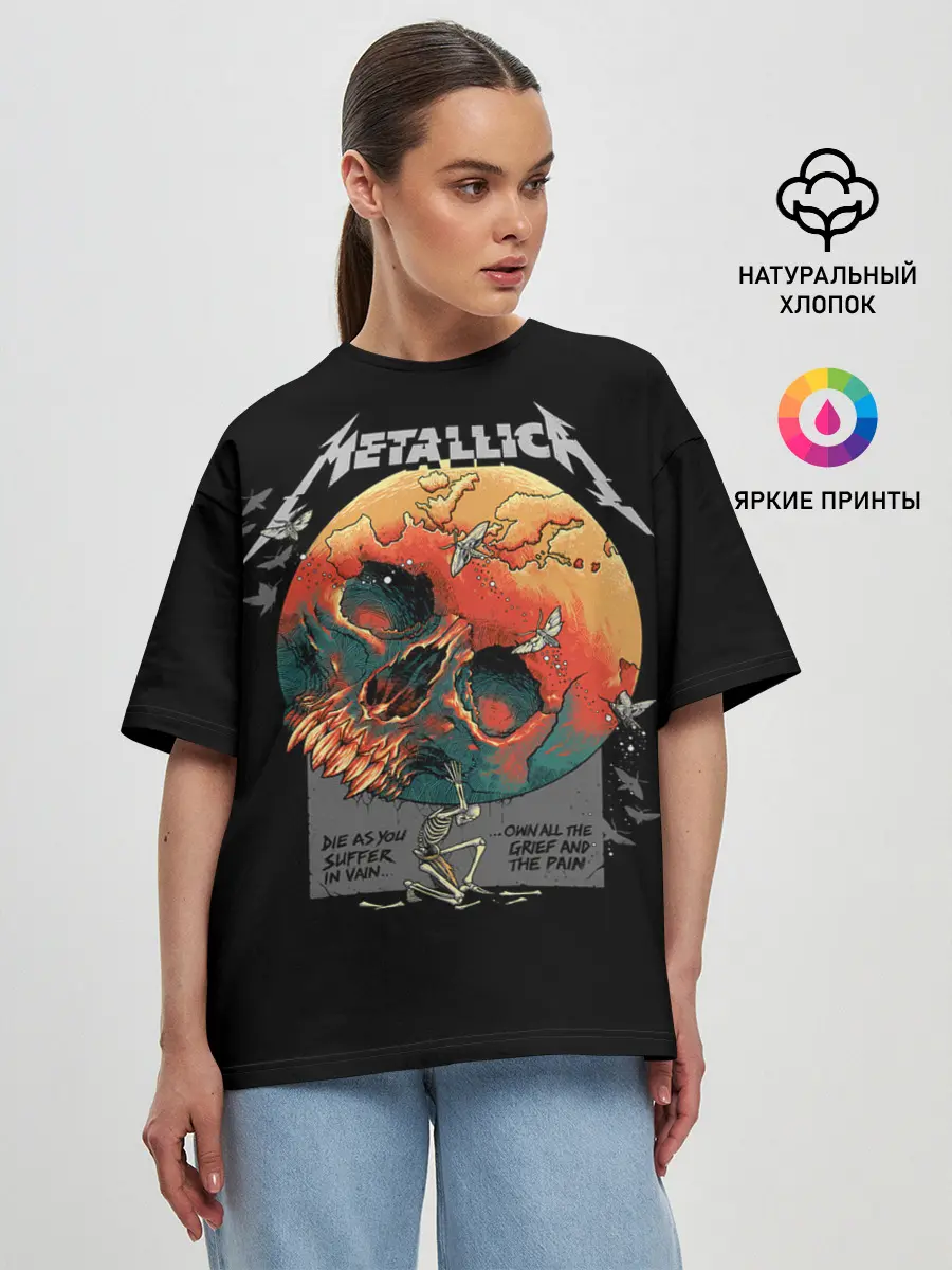 Женская футболка оверсайз / Metallica