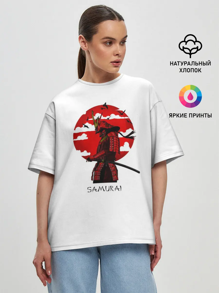 Женская футболка оверсайз / Samurai