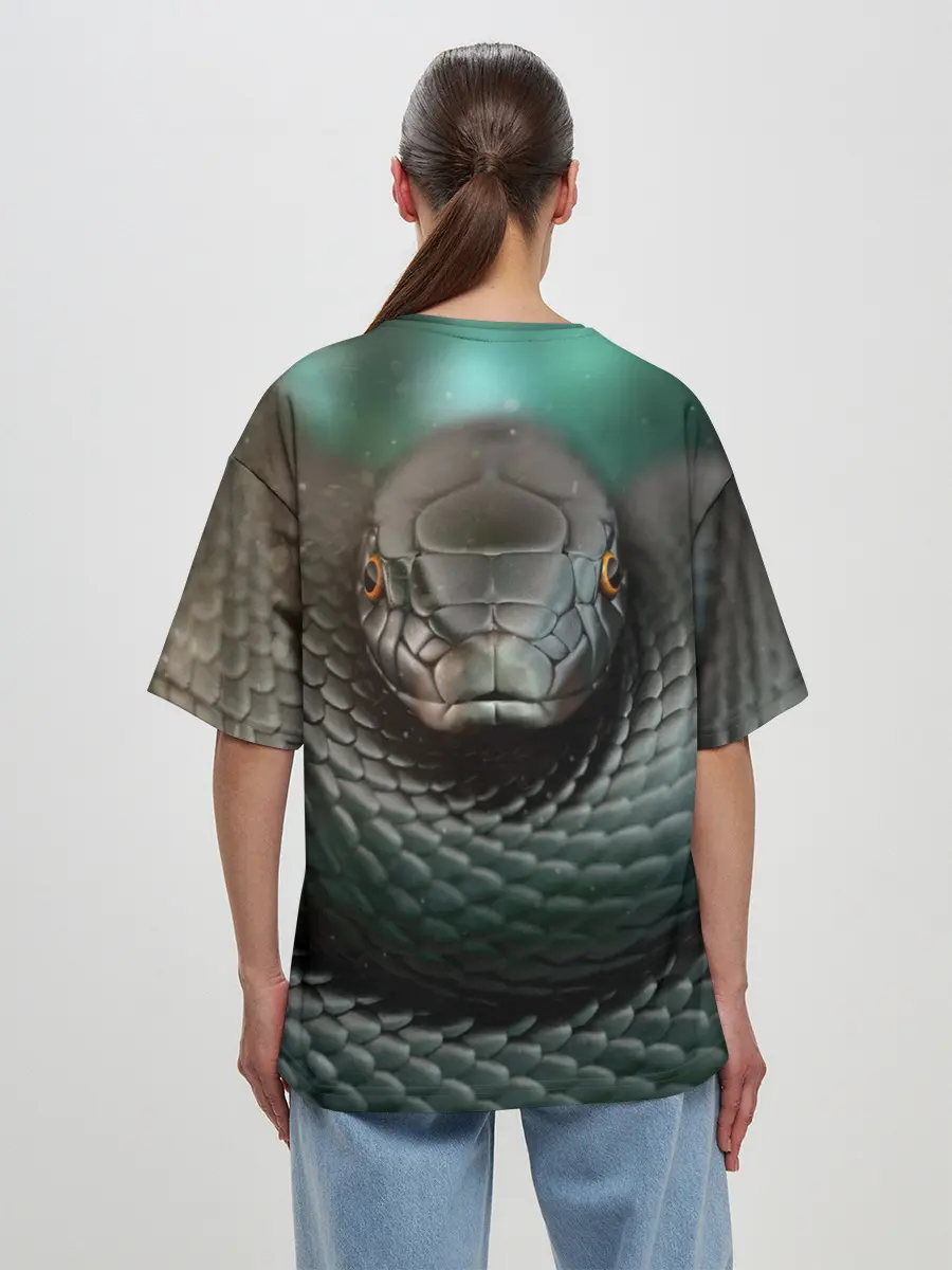 Женская футболка оверсайз / Чёрная мамба