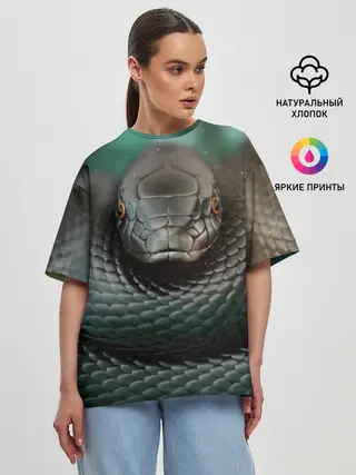 Женская футболка оверсайз / Чёрная мамба