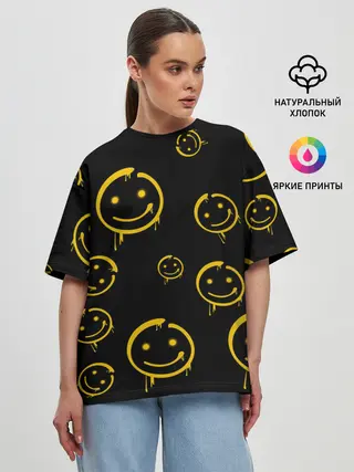 Женская футболка оверсайз / Смайл