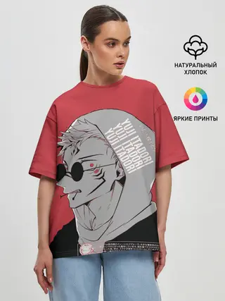 Женская футболка оверсайз / Магическая битва, jujutsu