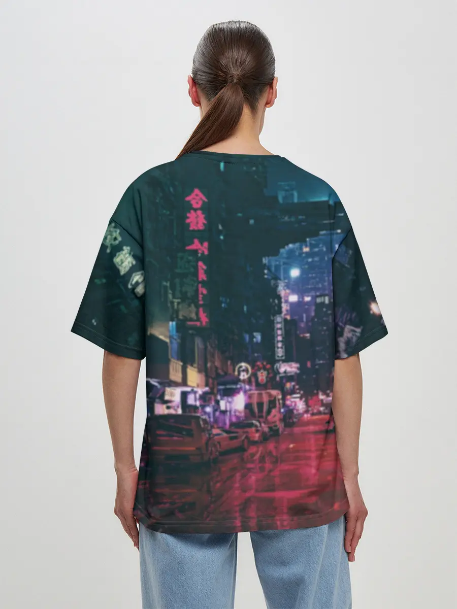 Женская футболка оверсайз / Cyberpunk 2077