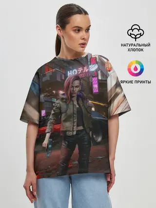 Женская футболка оверсайз / Cyberpunk 2077