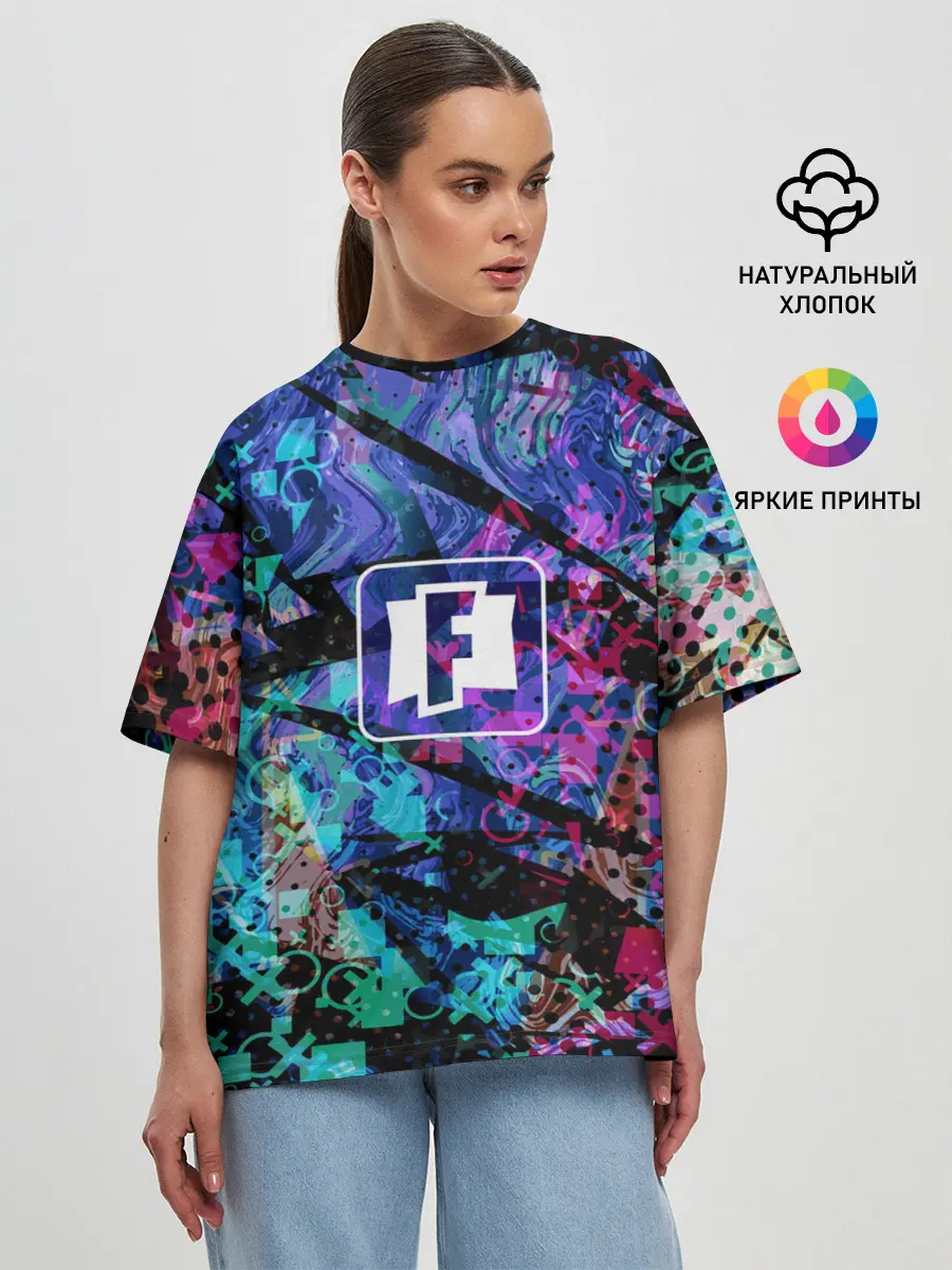 Женская футболка оверсайз / Fortnite