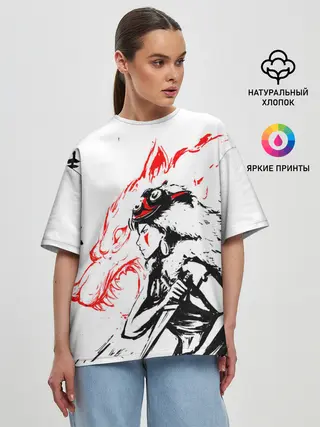 Женская футболка оверсайз / Принцесса Мононоке