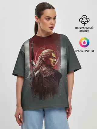 Женская футболка оверсайз / The Wticher 3D
