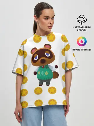 Женская футболка оверсайз / Animal crossing - Nook