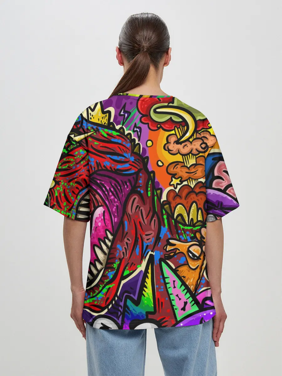 Женская футболка оверсайз / Динозавр