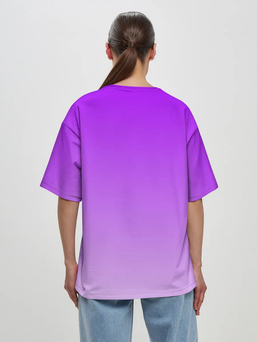 Женская футболка оверсайз / Фиолетовый космос