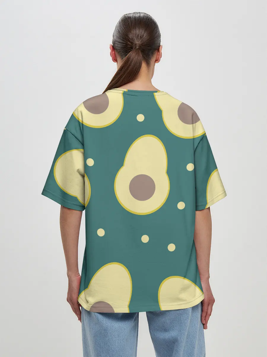Женская футболка оверсайз / Авокадо