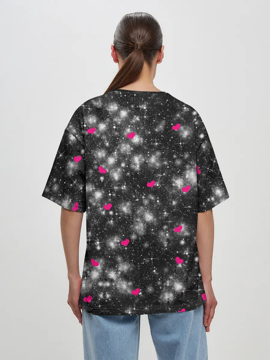 Женская футболка оверсайз / Кошачья Любовь