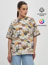 Женская футболка оверсайз / Котики муркотики